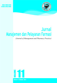 Jurnal Manajemen dan Pelayanan Farmasi (Journal of Management and Pharmacy Practice) Vol. 11 No. 4 Januari 2021